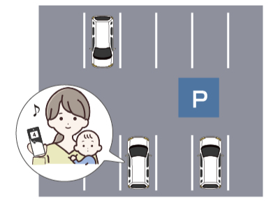 駐車場で待機